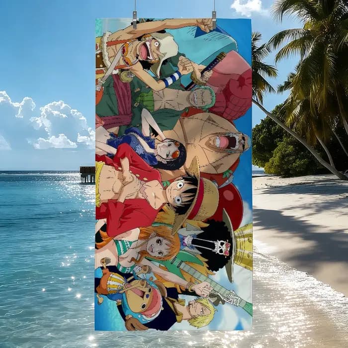 Serviettes de plage à séchage rapide O-ONE P-PIECE Anime, idéales pour les piscines, le camping, le yoga et la salle de sport