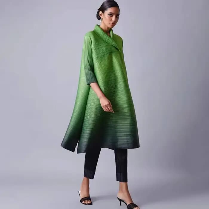 Robe plissée Ata Yake pour femme, grand imprimé, tempérament décontracté, robe éducative, printemps,