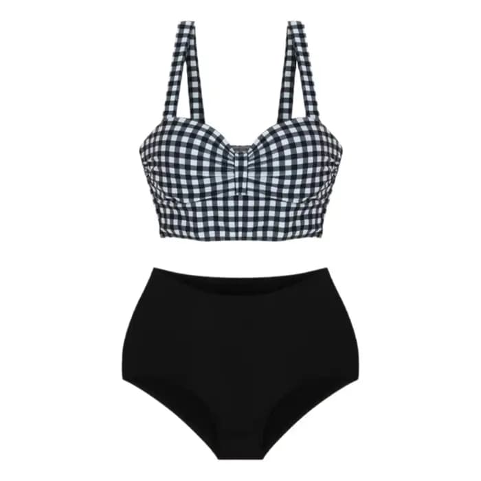 Maillot de bain deux pièces taille haute pour femme
