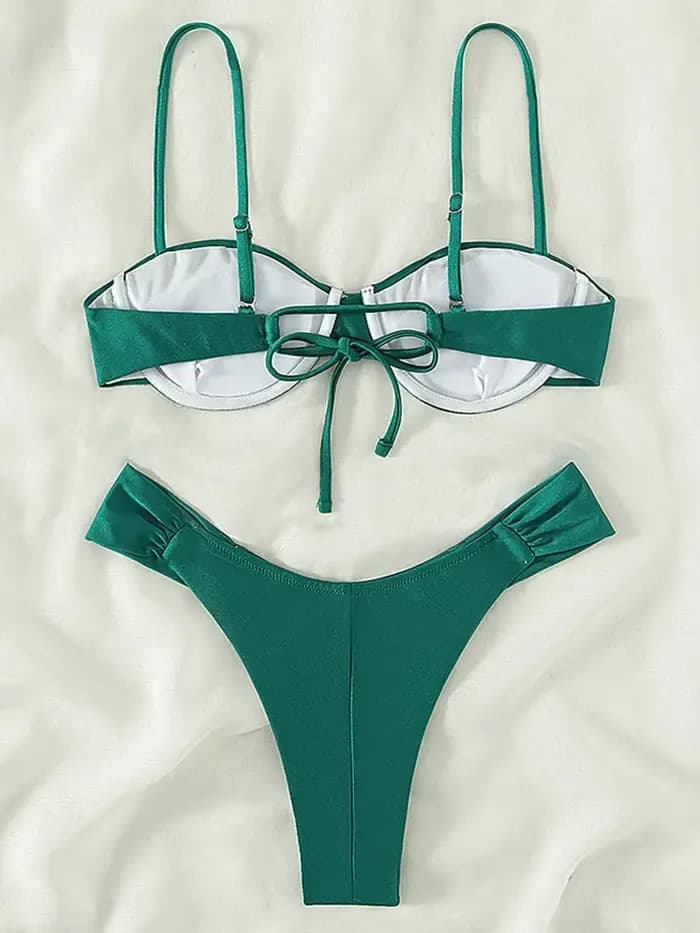 Maillot de bain brésilien pour femmes, ensemble deux pièces, bikini, triangle déformable, sexy