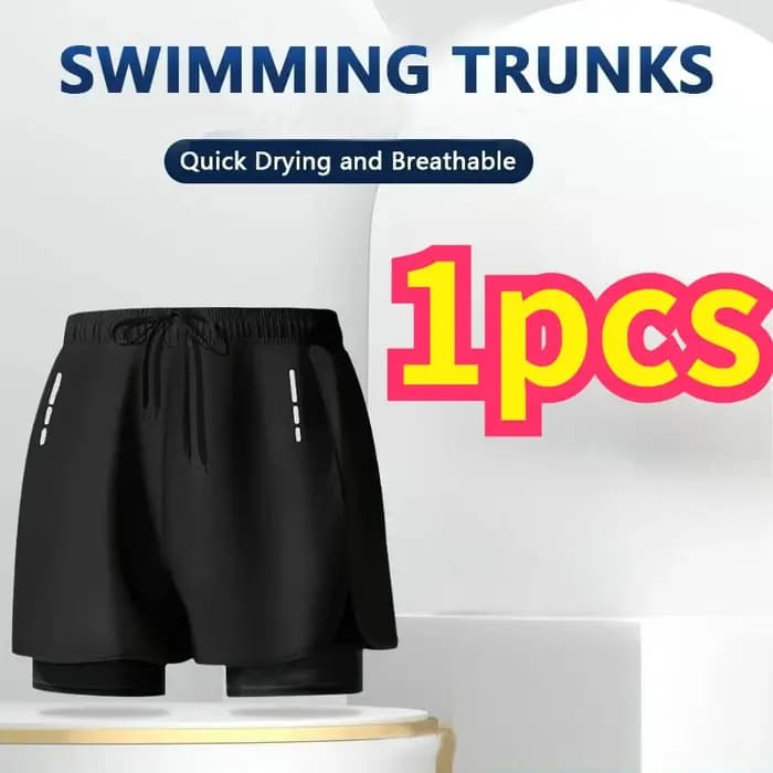 Shorts de bain pour hommes à séchage rapide avec doublure de compression pour la plage, la piscine, la course à pied et la salle de sport