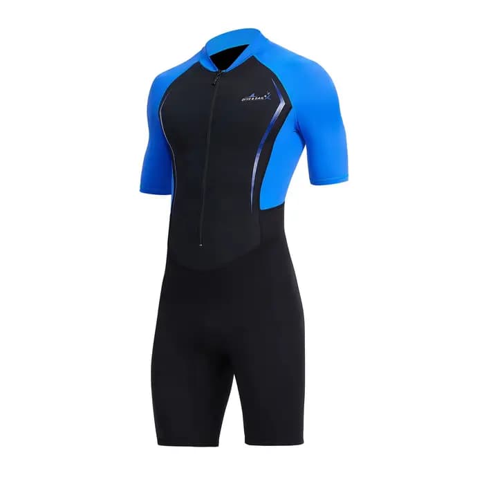 Shorty-Combinaison de Protection Solaire à Manches Courtes pour Homme, Maillot de Bain Complet, pour