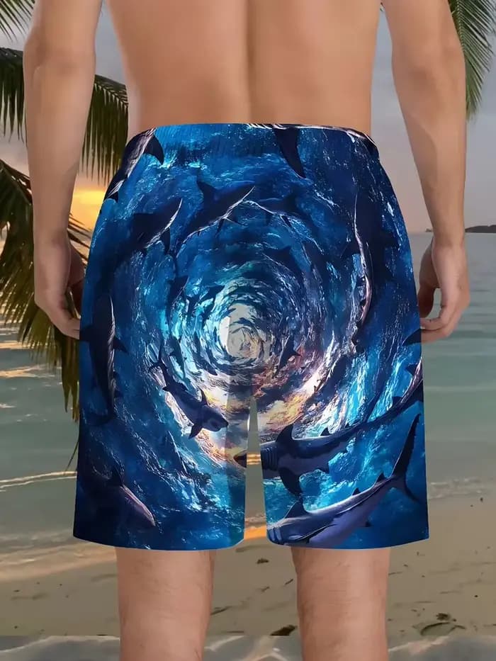 Short de plage pour hommes, imprimé requin 3D, short de bain pour hommes, vêtements de rue d'été, séchage rapide, Harajuku Y2k, livraison directe