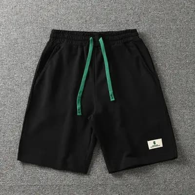 Short d'été rétro américain en éponge blanc pour homme, mode masculine délavée, taille élastique, proximité, wstring, sport, pantalon décontracté 5 points