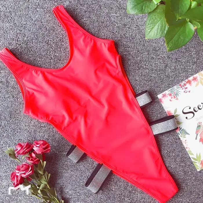 Maillot de bain sexy léopard rouge et noir pour femme