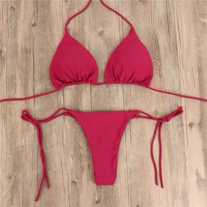 Maillot de bain d'été femmes Sexy Bikini ensemble push-up rembourré soutien-gorge string deux pièces maillots