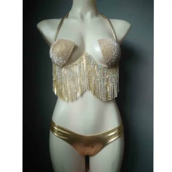 Maillot de bain avec des strass et des franges