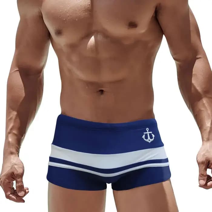 UXH – maillot de bain Sexy pour hommes, boxer, short à rayures, costume de bain, pantalon de plage, été, surf
