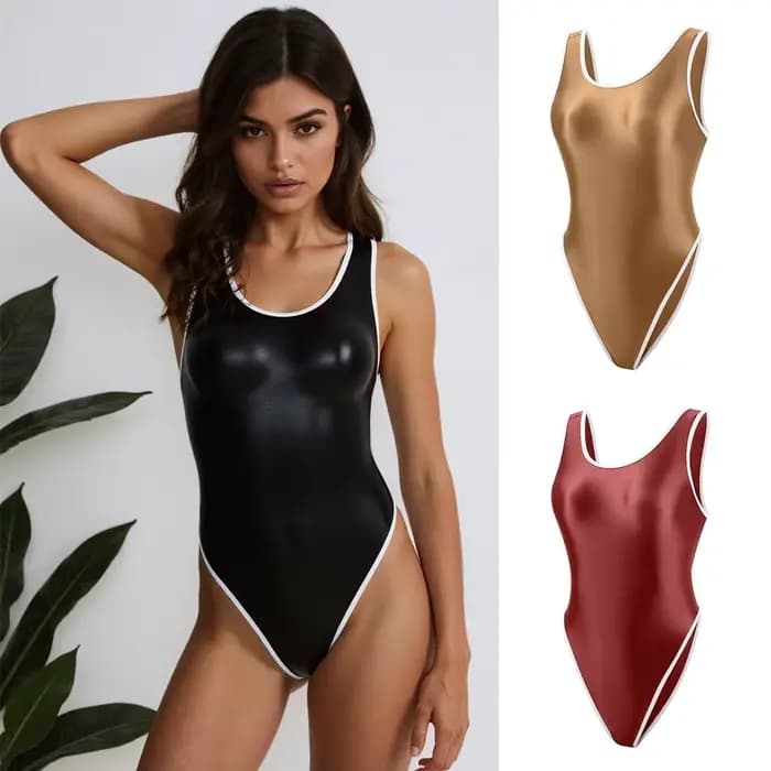 Femmes printemps chaud Triangle course maillots de bain professionnels coupe haute une pièce