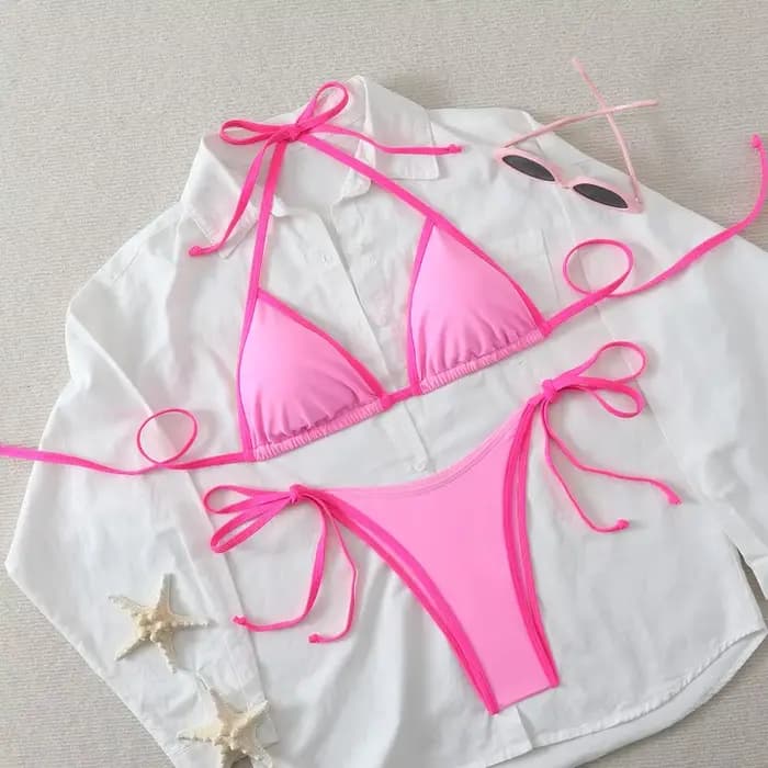 Tenues de Vacances Ensembles de Bikinis pour Femmes Bikinis Micro String Brésiliens Sexy Maillots de Bain Deux Pièces Triangle Maillots de Bain Bloc