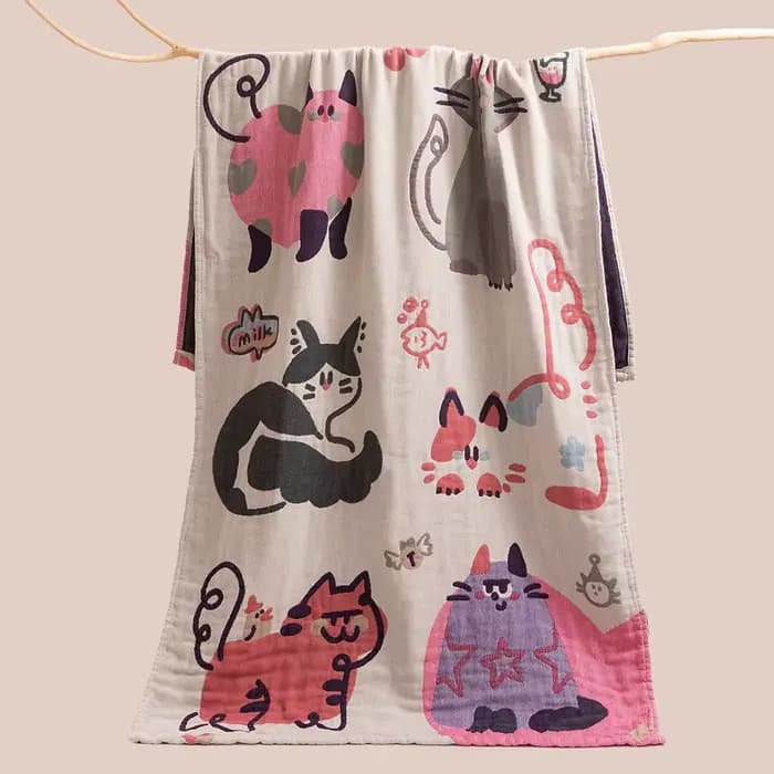 Serviette de bain dessin animé pour enfants et adultes