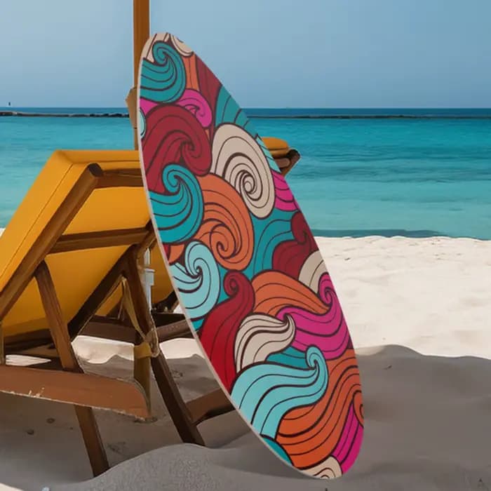 Planche de surf de plage de 35 pouces, planche de sable de plage, corps en bois avec revêtement brillant pour Sports aquatiques en plein air, surf