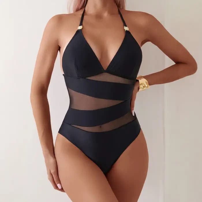 Maillot de bain une pièce sexy transparent pour femme 2026