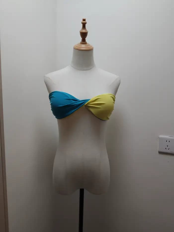 Ensemble Bikini jaune clair et bleu pour femmes maillots de bain maillot