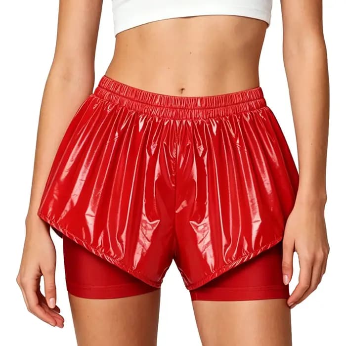 Shorts de natation brillants à double couche pour femmes, imperméables, avec short de sécurité respirant intégré, bas de sport