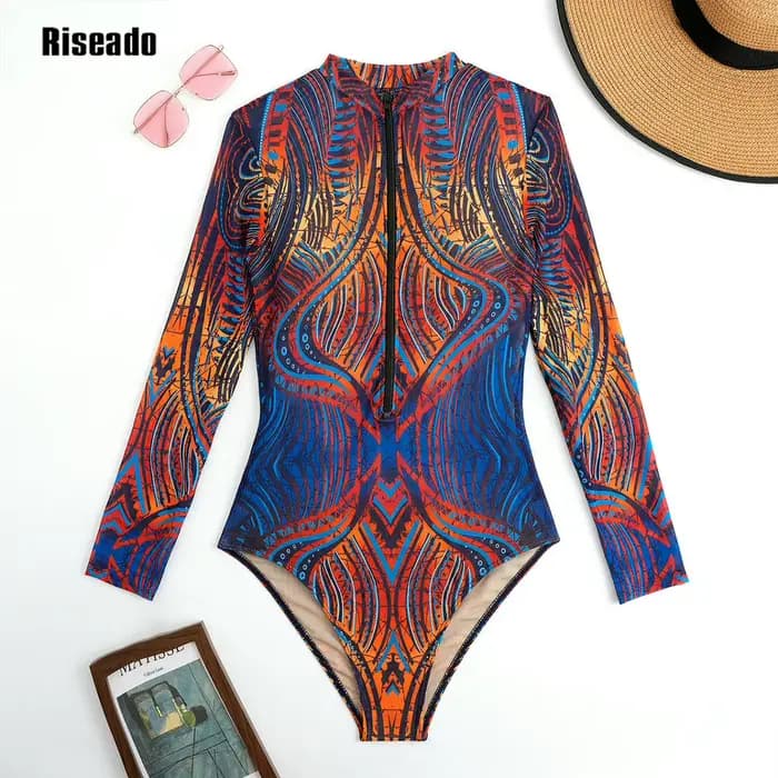 Maillot de bain en maille à manches longues, une pièce, amincissant, Sexy, avec jupe et pantalon Long, vêtements de plage intelligents