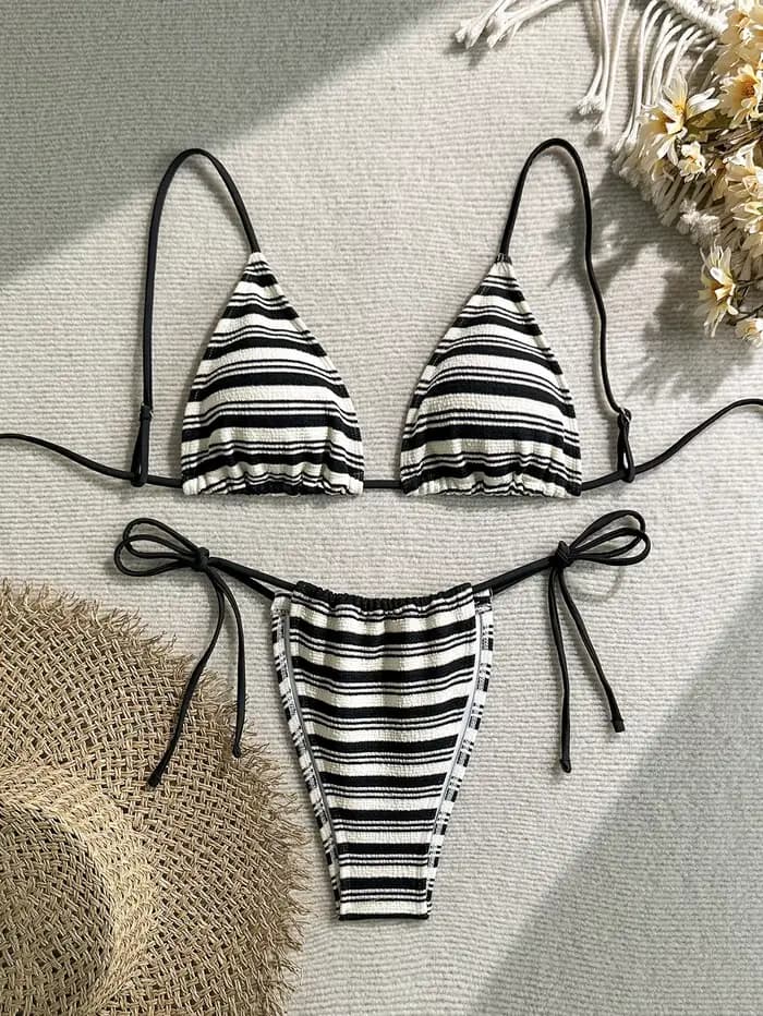 Sexy Micro Bikini Ensemble Push-Up Deux Pièces Maillot De Bain Maillots De Bain Pour Femme Rayure Ma