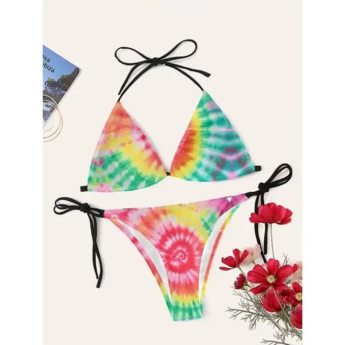 Ensembles de bikini sexy pour femmes Maillot de bain psychédélique Cupshe aquarelle taille haute séchage rapide