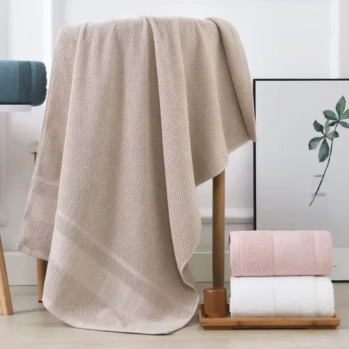 Serviette de bain 100% coton pour adulte, absorbante, couleur pure, douce pour la peau, lavage du visage et des mains