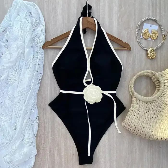 Maillot de bain une pièce fleuri nouveau licou maillot de bain bandeau femmes maillot de bain maillo