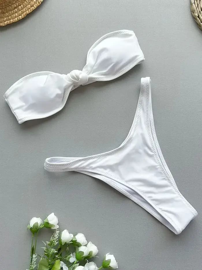 BanRibBikinis-Maillot de bain sexy pour femmes, ensemble deux pièces, brillant, style brésilien, vêtements de plage, 2024