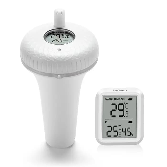 INKBIRD IBS-P01R Thermomètre de piscine flottant sans fil Bain pour animaux de compagnie pour piscine, eau de bain, spas, aquariums et étangs à poissons