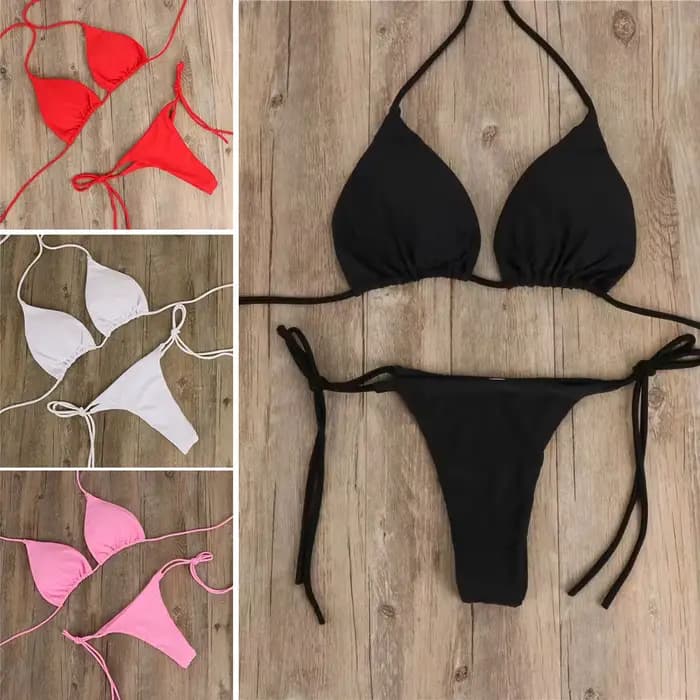 Maillot de bain d'été femmes Sexy Bikini ensemble push-up rembourré soutien-gorge string deux pièces maillots