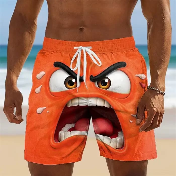 Short de bain humoristique et amusant imprimé en 3D pour hommes, style hip-hop, mignon et populaire, pour enfants, tendance été Hawaï