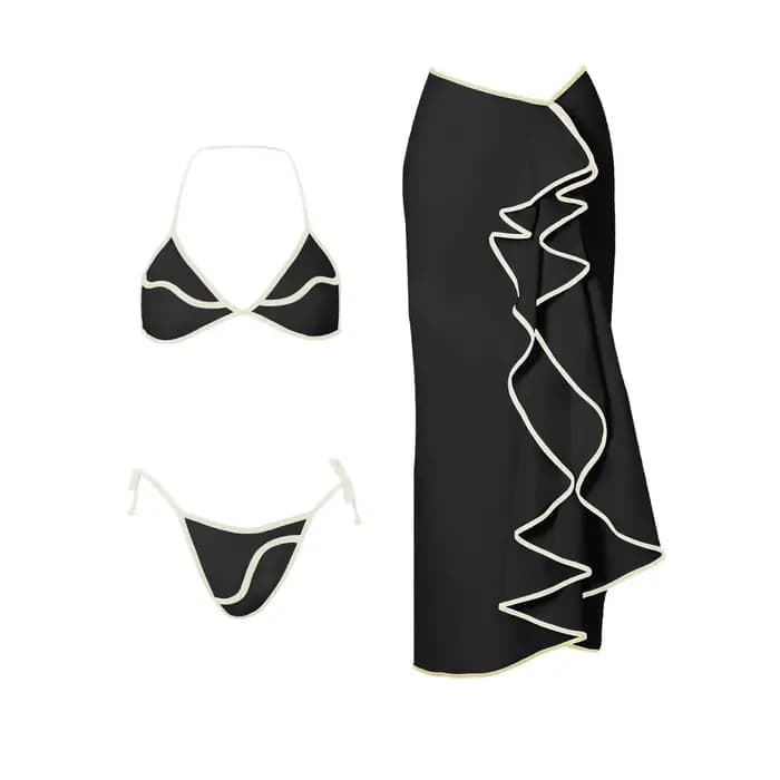 Sexy 3 pièces ensemble Bikini Micro