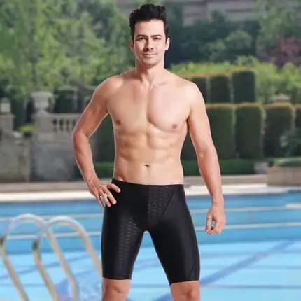 Hommes peau de requin hydrofuge professionnel compétitif maillots de bain marque solide broucroisement maillot de bain pantalon course slips L-5XL