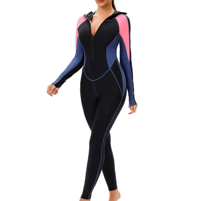 Femmes corps complet musulman Burkini maillot de bain une pièce à capuche Hijab fermeture éclair mod