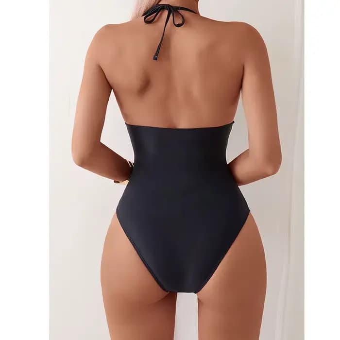 Maillots de bain femmes maillot de bain une pièce maillot de bain noir maille Monokini Perspective body col en V maillot de bain pour femme baigneur