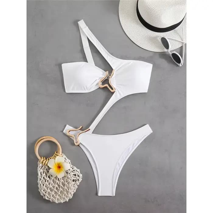 TUNICut-Maillot de bain asymétrique une pièce pour femme, sexy, échancré, baigneur, baigneur, baigne