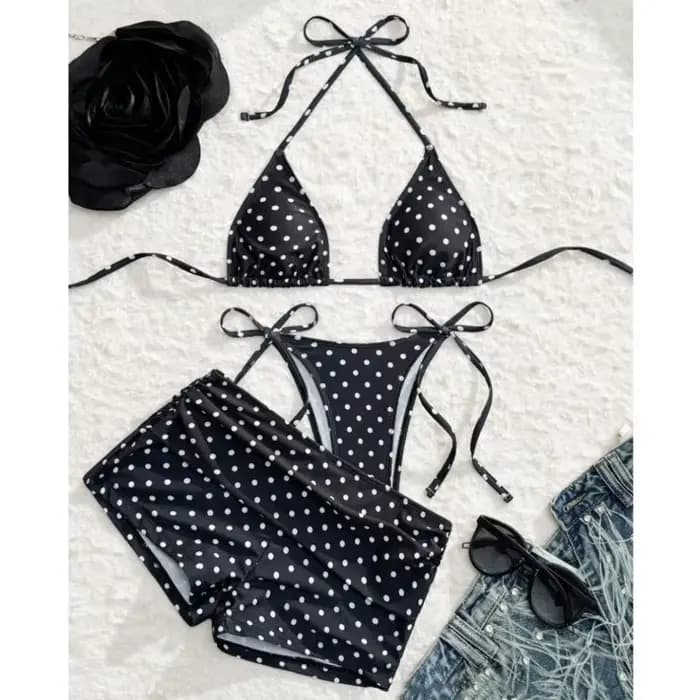 Dot Sexy 3 pièces Bikinis ensemble femme maillot de bain femmes trois pièces maillots de bain plage