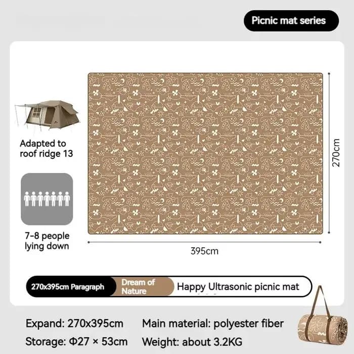 Natureifa-Tapis de plage imperméable pour 5 à 8 personnes